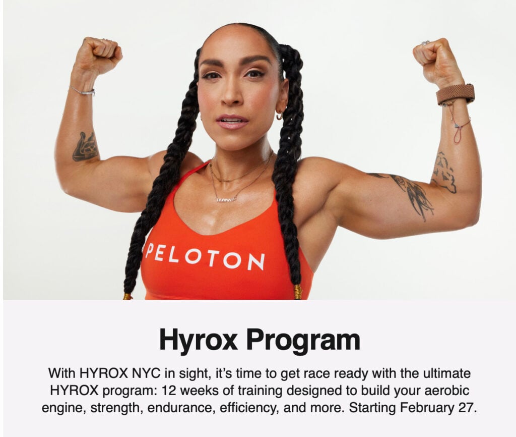 February Workouts to Watch email highlighting upcoming HYROX program.